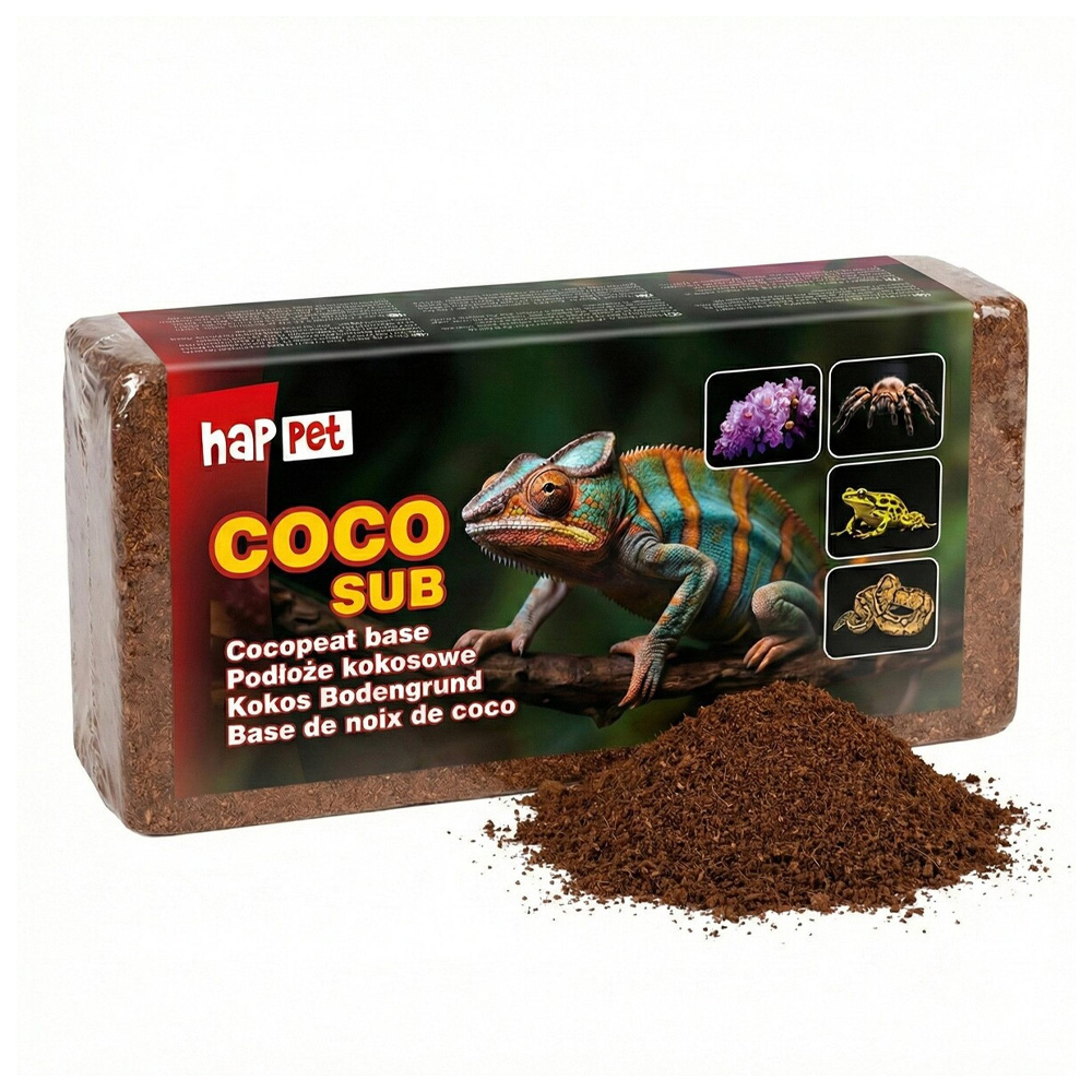 KOKOS BRYKIET PODŁOŻE KOKOSOWE DO TERRARIUM 650g Happet